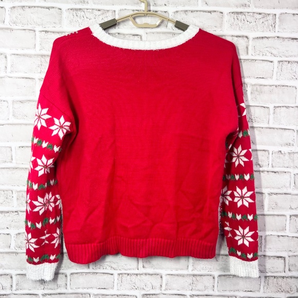 🎄|•HOLIDAY TIME•| Decorated Skating Reindeer Ugly Sweater Size Large - Picture 7 of 7